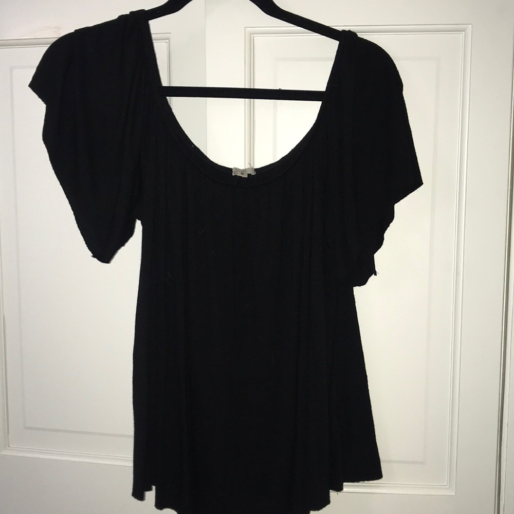 Black flowy off the shoulder blouse
